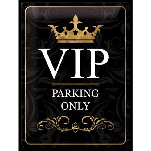 CARTEL 20 X 30 cm VIP PARKING ONLY